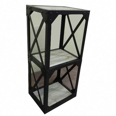 Industrial Rack - Metal & Wood, 36x18x12 inches, Black | Durable Storage, Easy Assembly, Versatile Use