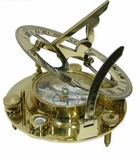 Round Sundial Compass With Bubble