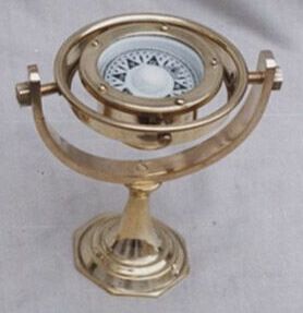 Ship Compass with Brass Stand