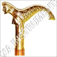 Stick Handle - Brass and Wood, Polished Finish | Elegant Design, Curved Comfortable Grip, Handcrafted Animal Style