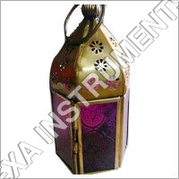 Antique Finish Lantern - Metal & Glass 6x6x12 Inches Gold | Handcrafted Hand-Painted Ambient Lighting