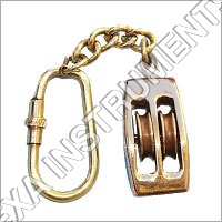 Pully Key Chain - Brass, 2x1x0.5 Inches, 4 Inch Chain | Durable, Portable, Lightweight, Polished Finish