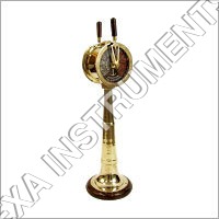 Ship's Telegraph - Brass Material, 25cm Diameter, Wooden Base, Polished Finish | Reliable Communication, Easy Operation, Clear Indication, Precise Control, Two Handles, 70cm Height