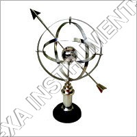 Armillary Sphere Sundial - Metal, 10 Inch Diameter, Silver with Black Marble Base | Durable, Precise, Elegant, Portable, Educational