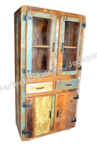 Reclaimed Wood Furniture - 72x36x18 Inches, Multi-Colored Finish | Tempered Glass, Metal Hardware, Rustic Charm, Handcrafted, Eco-Friendly Storage