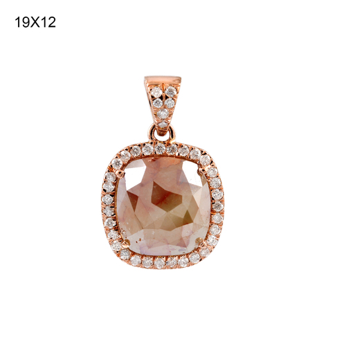 18kt Rose Gold Pendant Ice Diamond Jewelry