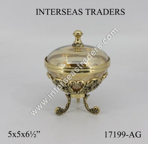Brass & Glass Box with Lid