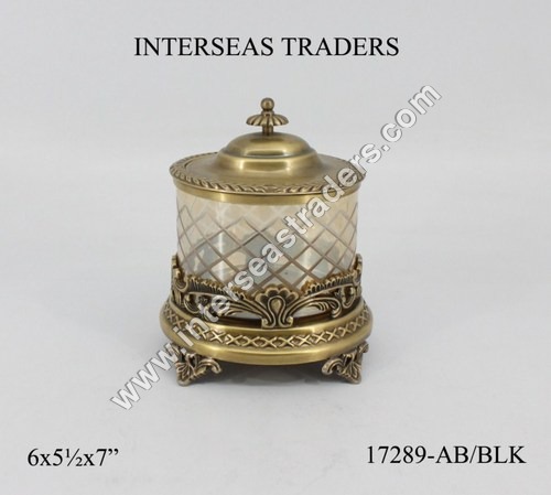 Brass & Glass Box with Lid
