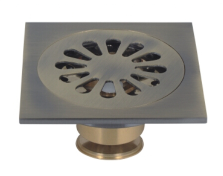 Floor Drain - Copper 100x100mm, Antique Brass Finish | High Flow, Easy Install, Durable Design