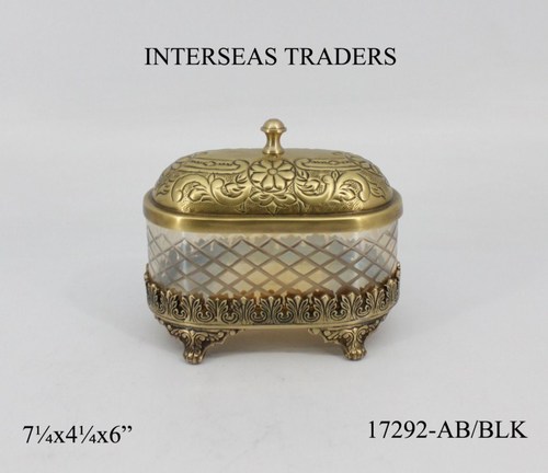Brass & Glass Box with Lid