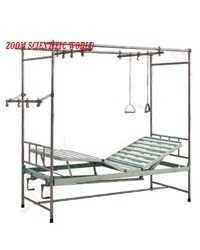 Orthopedic Bed - Mild Steel, Two Sectioned Adjustable Knee Rest, 100-150 Capacity, White Color For Hospital Usage