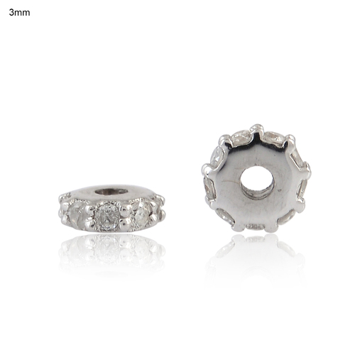 Pave Diamond Spacer Finding Jewelry