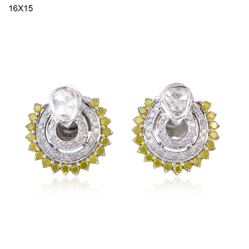 Antique New Design Uncut Diamond Stud Earring 