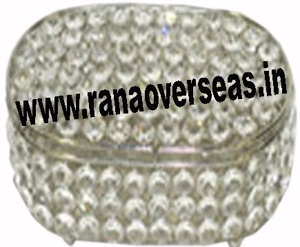 Silver Round Crystal Jewelery Box