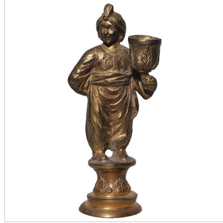 Metal Brass Lady Candle Stand