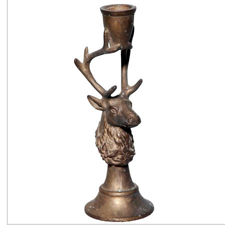 Metal Brass Deer Candle Holder