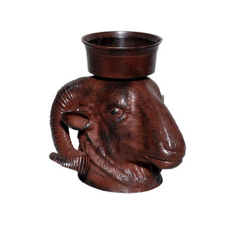 Enamel Goat Head Candle Holder