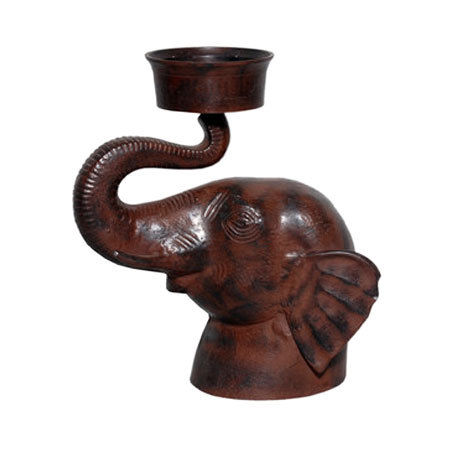 Enamel Elephant Head Candle Holder