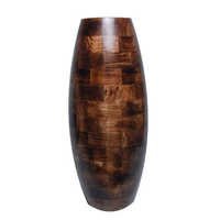 Handmade Decorative Wooden Vases - Color: Brown