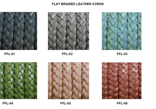 Flat Baraided Leather Cord