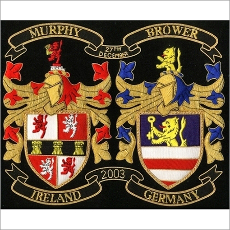 Army Hand Embroidery - Silk, 10x8 Inches, Gold and Red | Handcrafted, Intricate Detail, Custom Design, Durable