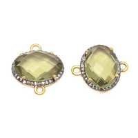 Green Amethyst Gemstone Connector