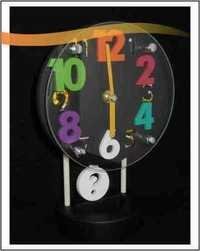 Battery Driven Plastic Table Clock - Color: Black Multicolor