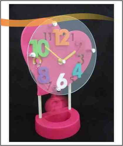 Analog Plastic Table Clock With Pendulum