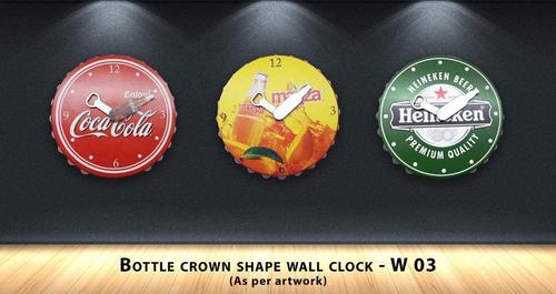 Bottle Crown Shape Wall Clock