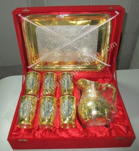 Royal Gold Plated Water Jug and Glasses Set