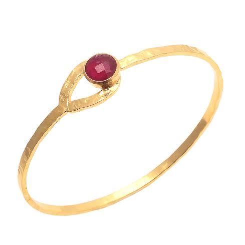 Fashion Dyed Ruby Gemstone Bangle