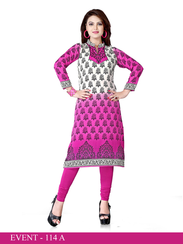 Fascinating Long Crepe Kurti