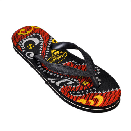 Printed Mens Hawai Slippers - Polyurethane Material, Red Color, Multiple Sizes | Durable, Comfortable, Stylish, Lightweight, Breathable