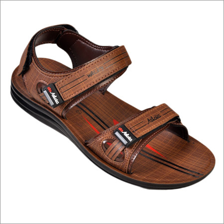 Fancy Pu Sandal - PU Leather, Various Sizes, Brown | Hook and Loop Closure, Two Straps, Lightweight, Durable, Breathable