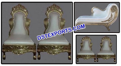 Wedding King & Queen High Back Chairs - Treated Wood