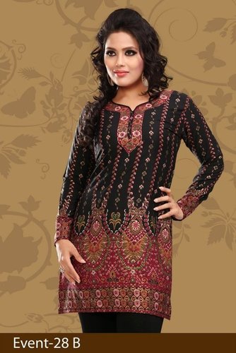 Trendy Printed Crepe Kurti 