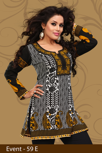 Fancy Printed Crepe Kurti