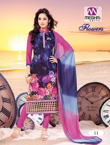 Cambric Cotton Ladies Suits - Meghali Suits Flower