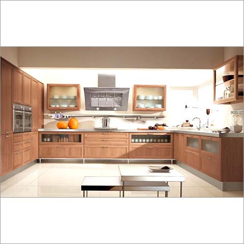 Contemporary Solid Wood Glass Kitchen