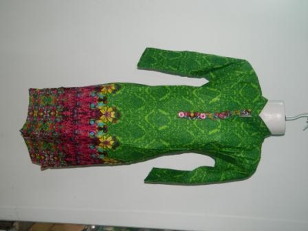 Rayon Kurti Green Coloued with Sleeve