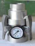 Aluminum Quick Coupling - 2.5" Inlet, 2"-1.5" Output, 10 kg/cm2 Max Pressure, 3 Clamps, Pressure Gauge Included