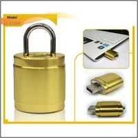 Pendrive With Key Lock Golden Finished