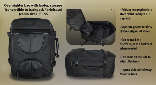 Overnighter bag with laptop storage By NEWGENN INDIA