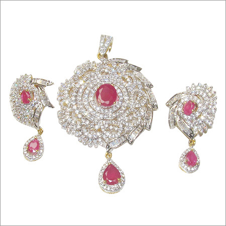 Zircon Stone Pendant Set