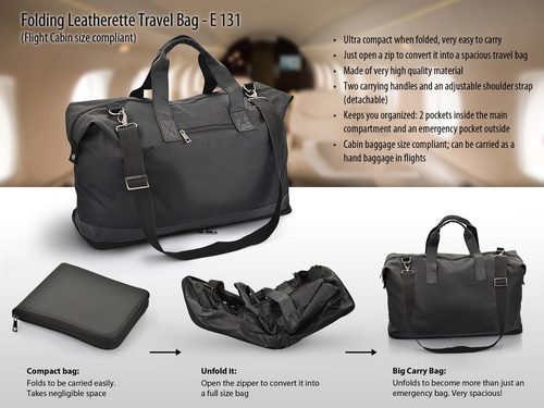 Folding Leatherette Travel Bag