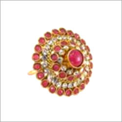 Finger Ring - Gold Adjustable Pink, Prong Setting | Elegant Design, Precisely Crafted, Perfect Finish