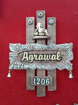 Name Plate - Custom Wood, Variable Size, Brown | Hand-Carved Finish, Wall Mount, Durable, Elegant Design