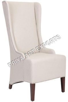 Dinning Chair - Fabric Wood, Off-White | Elegant Design, High Back Support, Comfortable Seating
