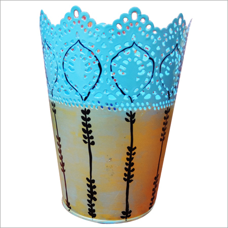 Hand Painted Metal Vase By WEAVERANTS LABEL