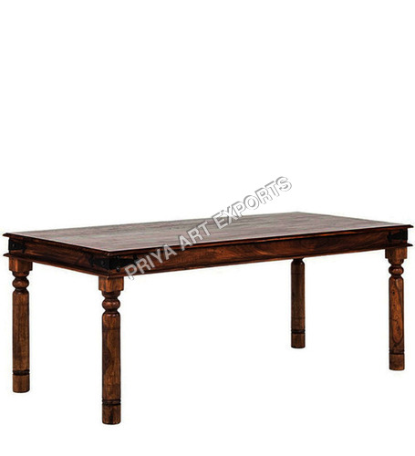 Dinning Table - Sheesham Wood, 72x36x30 Inches, Brown | Durable Wood, Elegant Design, Turned Legs, Seats 6-8